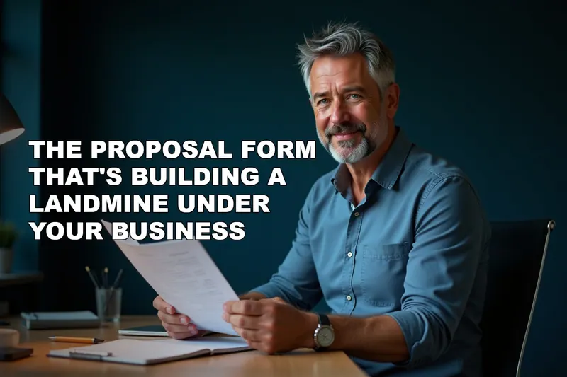 UK professional carefully reviewing an insurance proposal form at a bright, organised desk with a laptop and notepad nearby