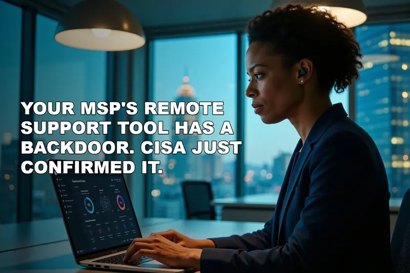 Your MSP's Remote Support Tool Has a Backdoor. CISA Just Confirmed It.